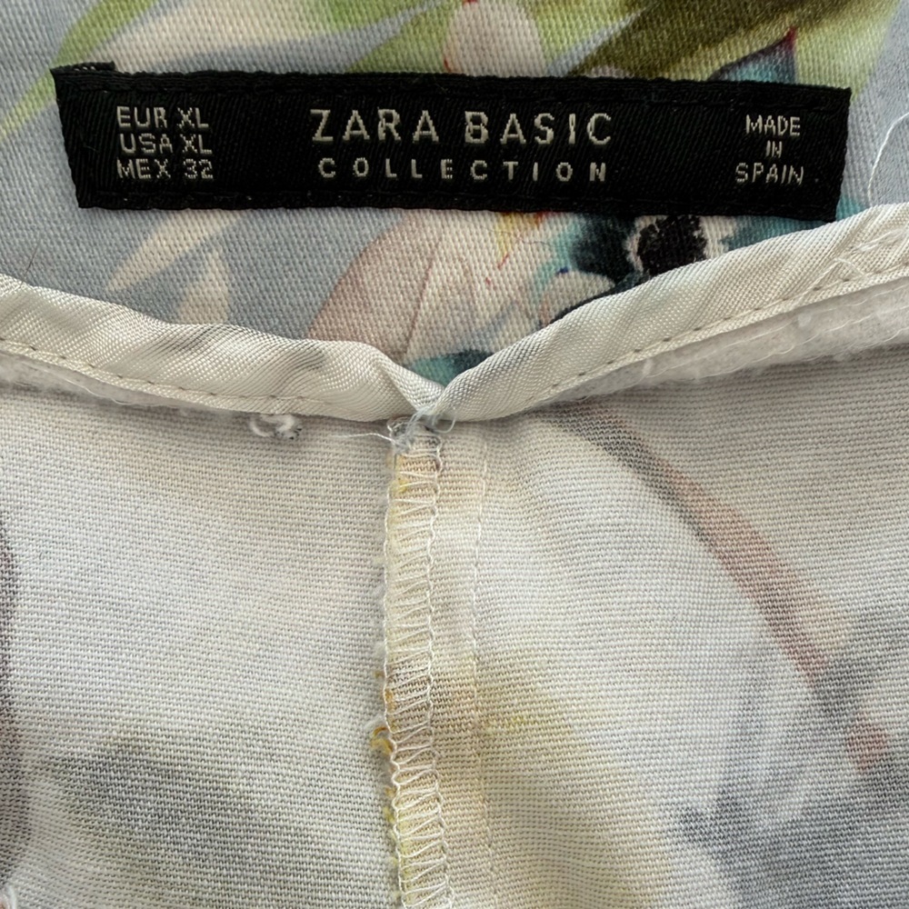 Zara Tropical Floral High Waisted Shorts 🌴 Resort Vacation Summer XL - Picture 4 of 5